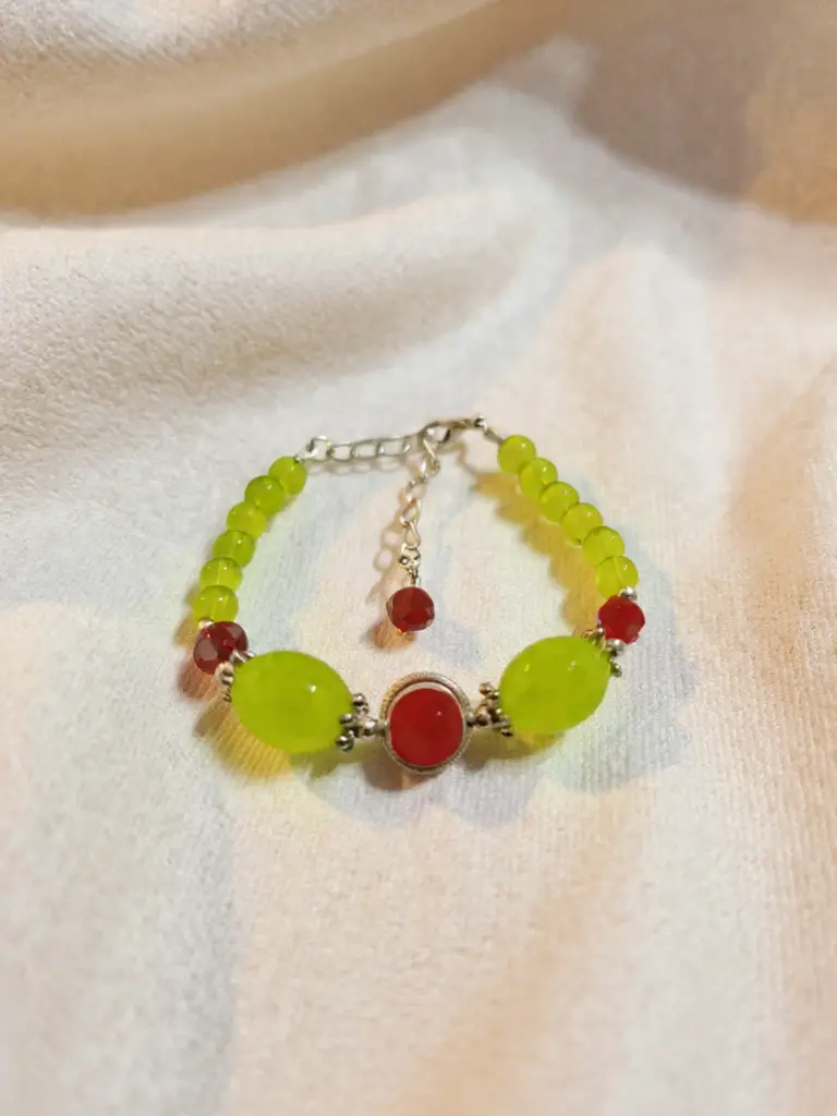 Lime Glow Beaded Bracelet