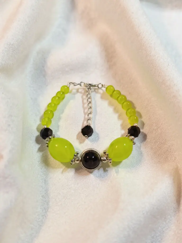 Lime Glow Beaded Bracelet