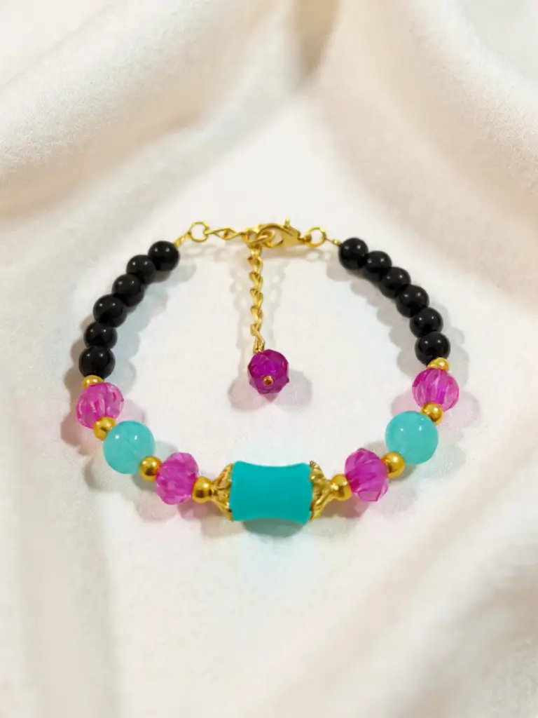 [BR-016-04] Handmade Beaded Bracelet (Blue)