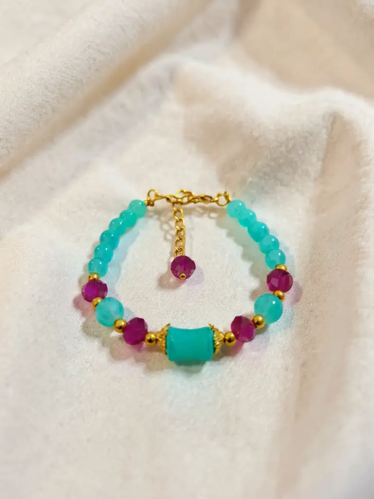 [BR-022-03] Color Bloom Beaded Bracelet Collection”  (Blue)